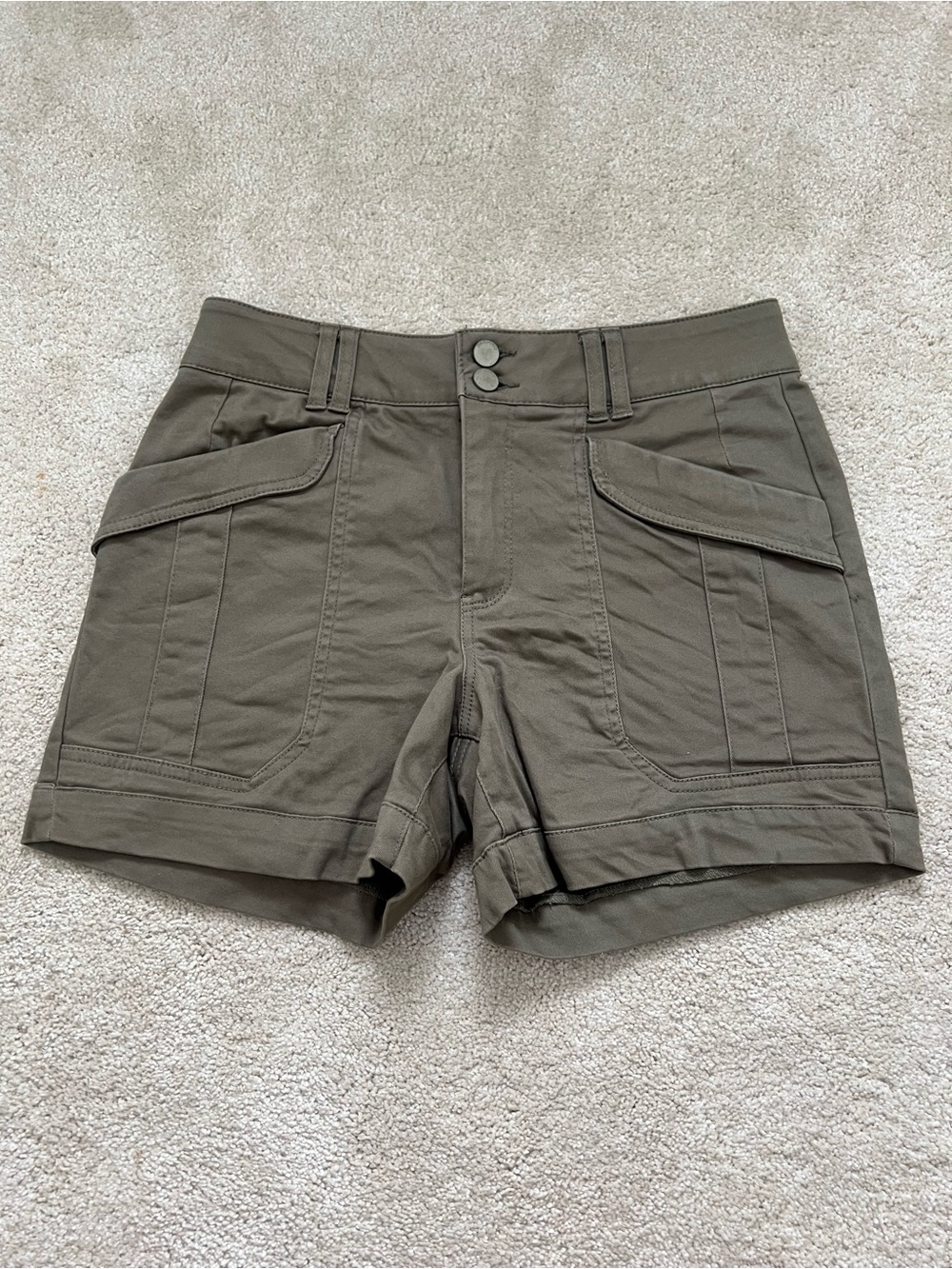 Democracy Olive Green Stretch Waist Shorts